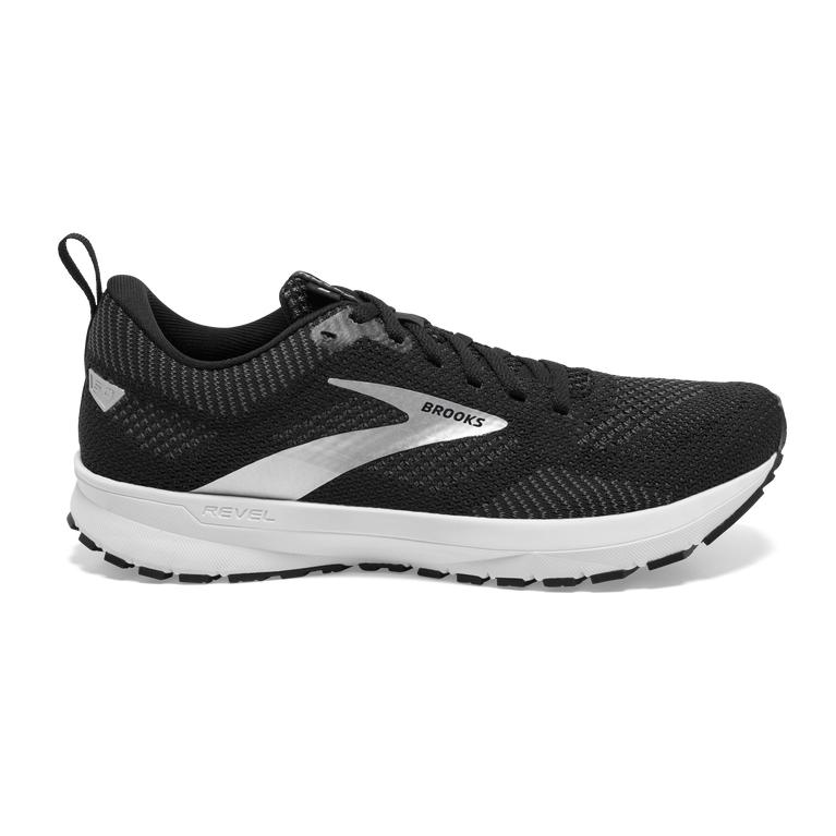 Brooks Revel 5 Performance Road Running Shoes - Women's - Black/Metallic/White (20314-YZWC)